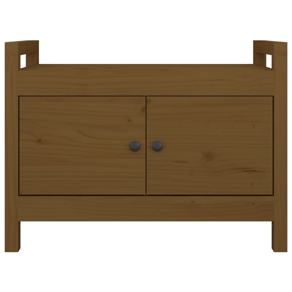 vidaXL Bancă de hol, maro miere, 80x40x60 cm, lemn masiv pin vidaXL Bancă de hol, maro miere, 80x40x60 cm, lemn masiv pin