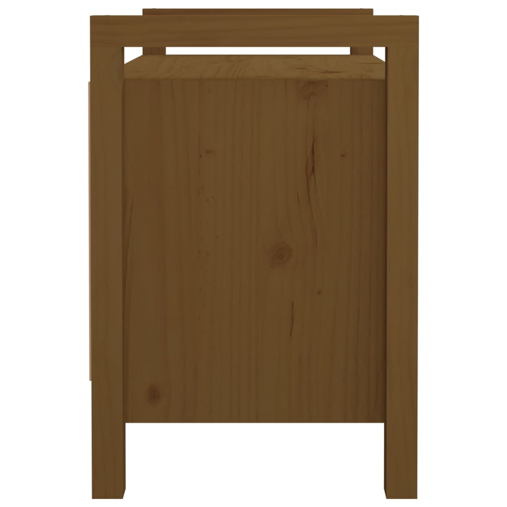 vidaXL Bancă de hol, maro miere, 80x40x60 cm, lemn masiv pin vidaXL Bancă de hol, maro miere, 80x40x60 cm, lemn masiv pin