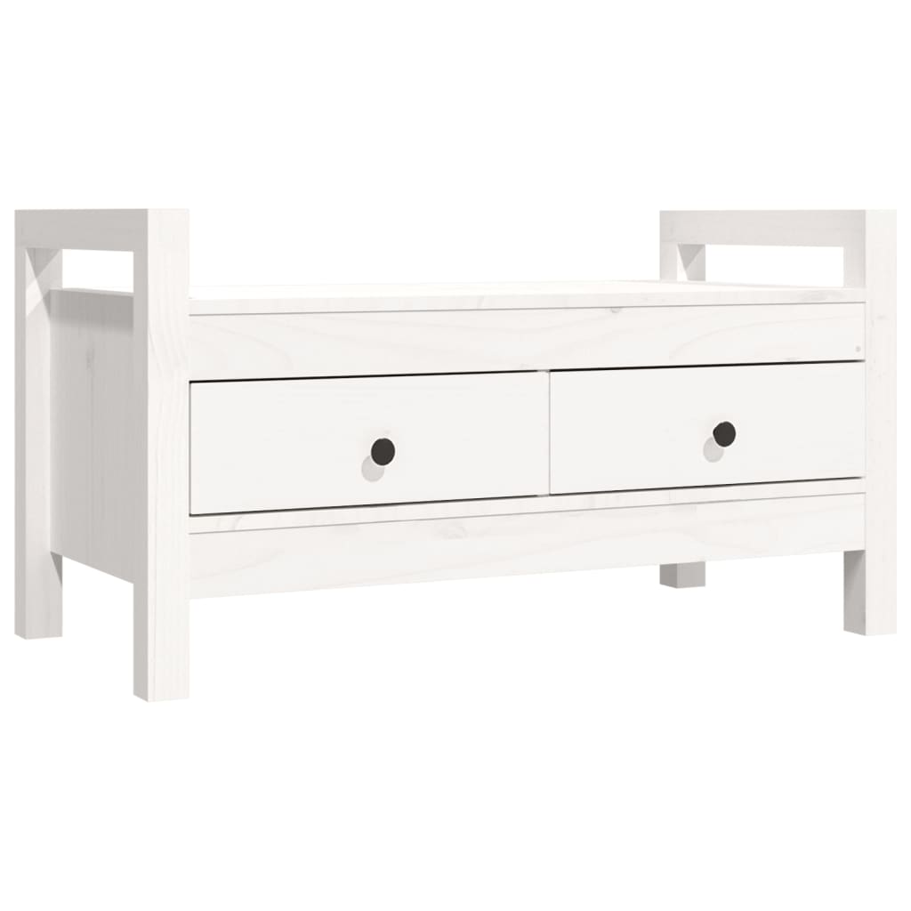 vidaXL Bancă de hol, alb, 80x40x43 cm, lemn masiv de pin vidaXL Bancă de hol, alb, 80x40x43 cm, lemn masiv de pin