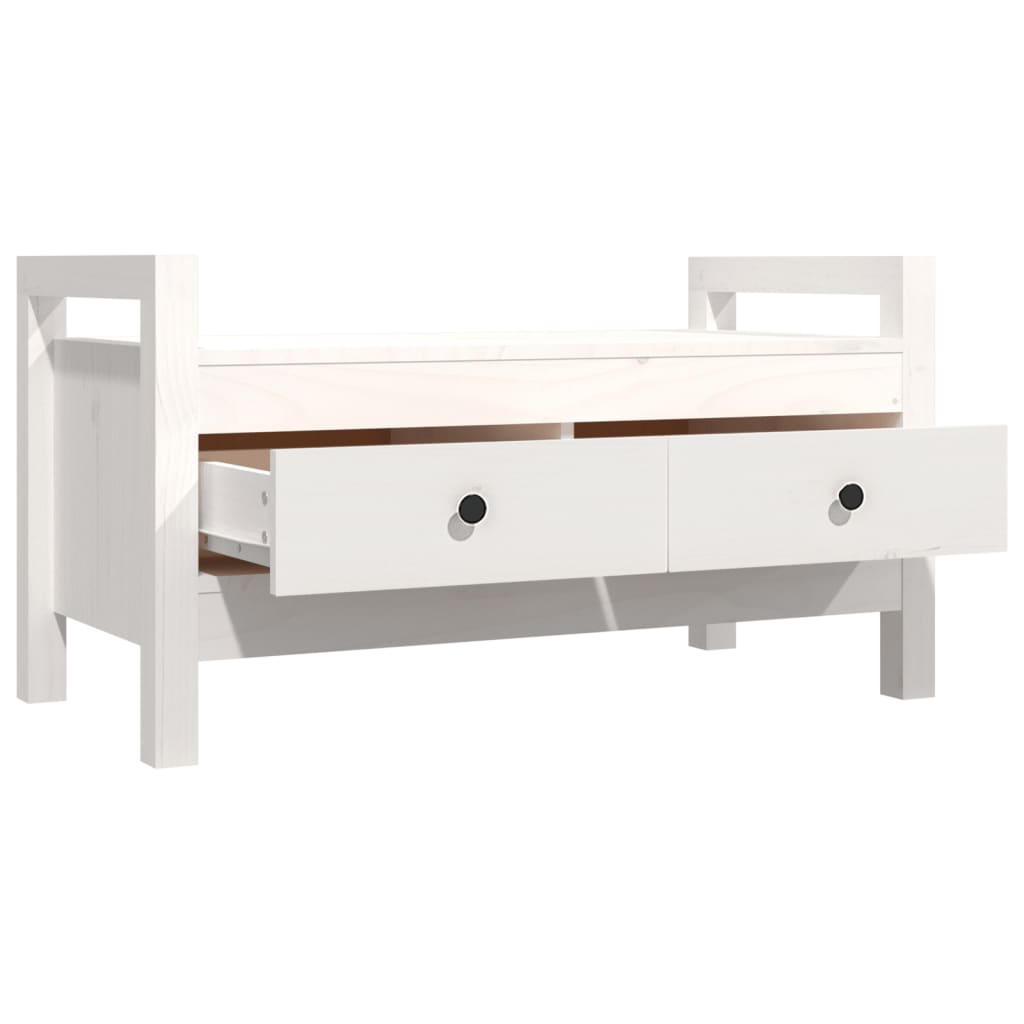 vidaXL Bancă de hol, alb, 80x40x43 cm, lemn masiv de pin vidaXL Bancă de hol, alb, 80x40x43 cm, lemn masiv de pin