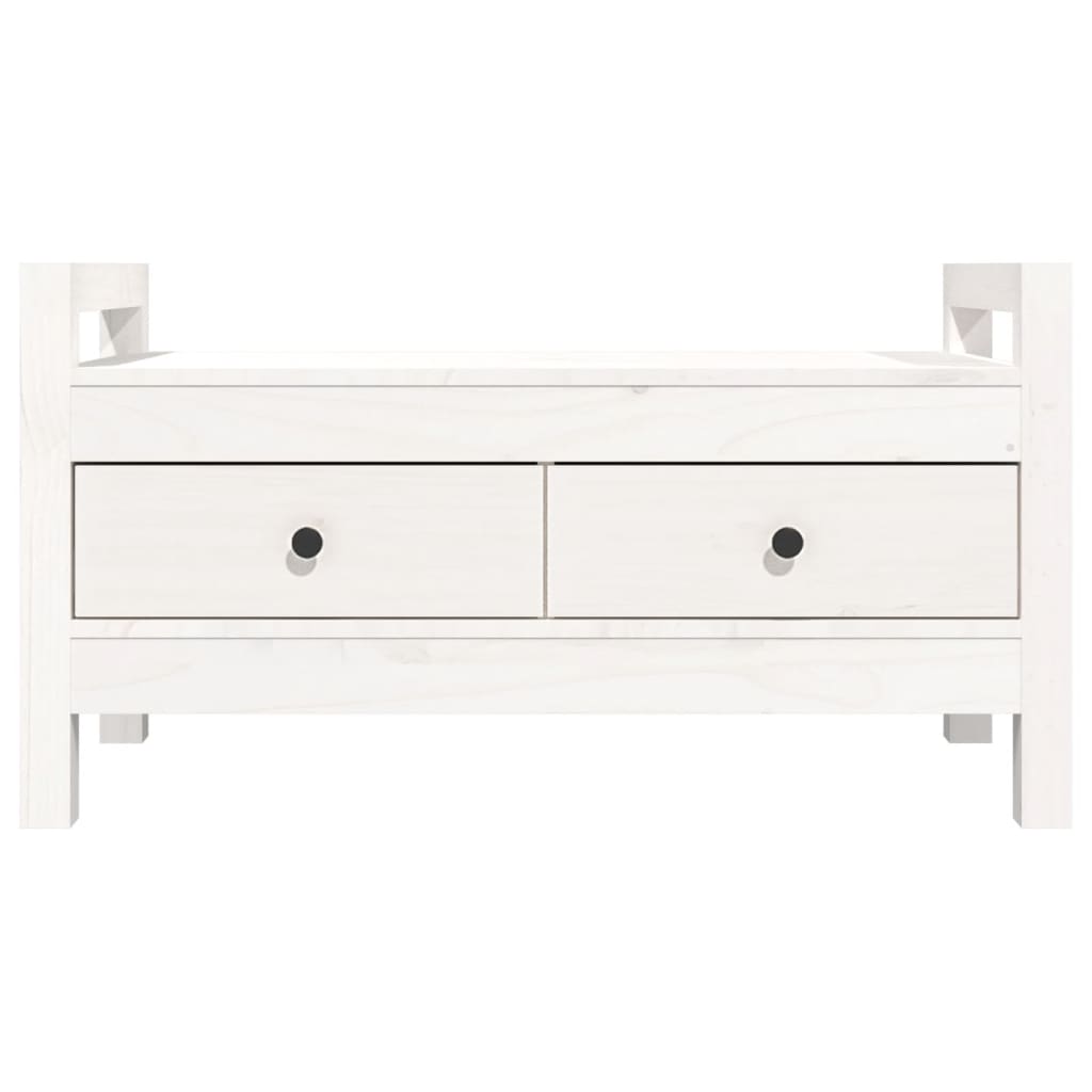 vidaXL Bancă de hol, alb, 80x40x43 cm, lemn masiv de pin vidaXL Bancă de hol, alb, 80x40x43 cm, lemn masiv de pin