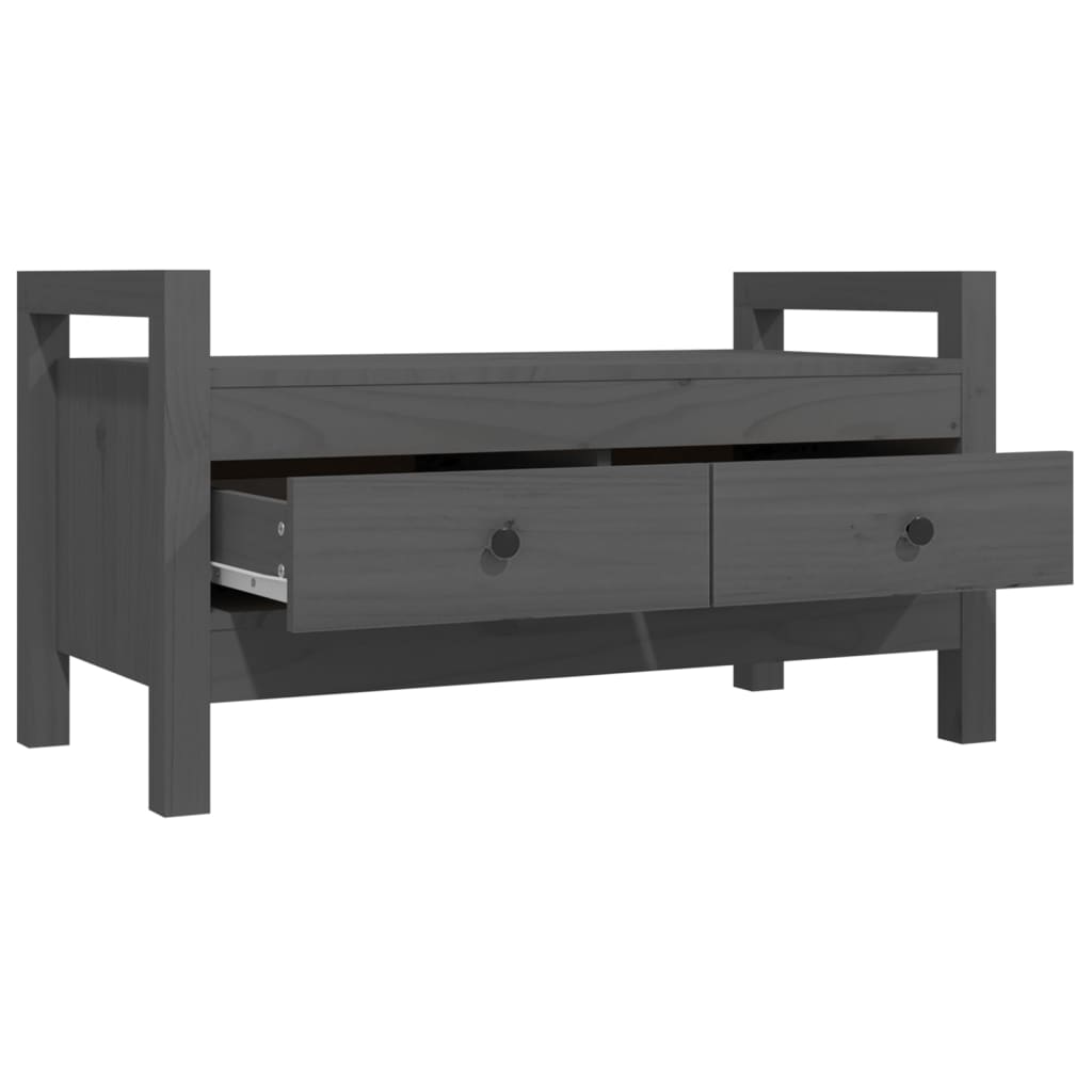 vidaXL Bancă de hol, gri, 80x40x43 cm, lemn masiv pin vidaXL Bancă de hol, gri, 80x40x43 cm, lemn masiv pin