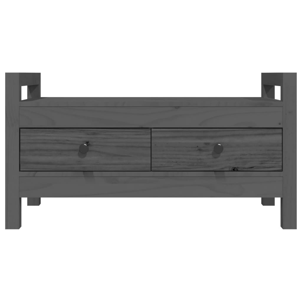 vidaXL Bancă de hol, gri, 80x40x43 cm, lemn masiv pin vidaXL Bancă de hol, gri, 80x40x43 cm, lemn masiv pin