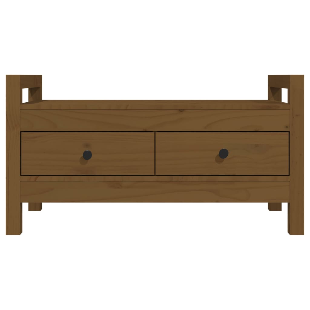 vidaXL Bancă de hol, maro miere, 80x40x43 cm, lemn masiv pin vidaXL Bancă de hol, maro miere, 80x40x43 cm, lemn masiv pin