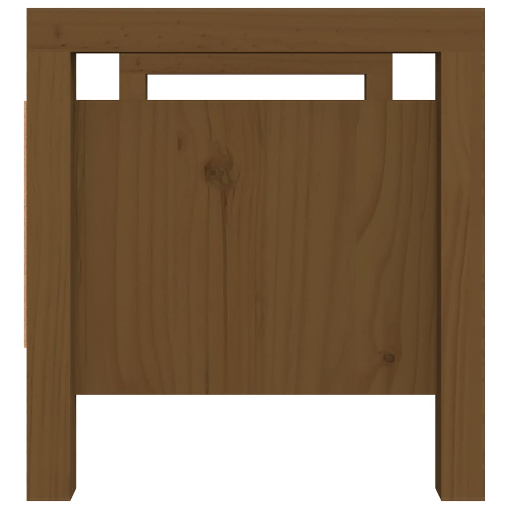 vidaXL Bancă de hol, maro miere, 80x40x43 cm, lemn masiv pin vidaXL Bancă de hol, maro miere, 80x40x43 cm, lemn masiv pin