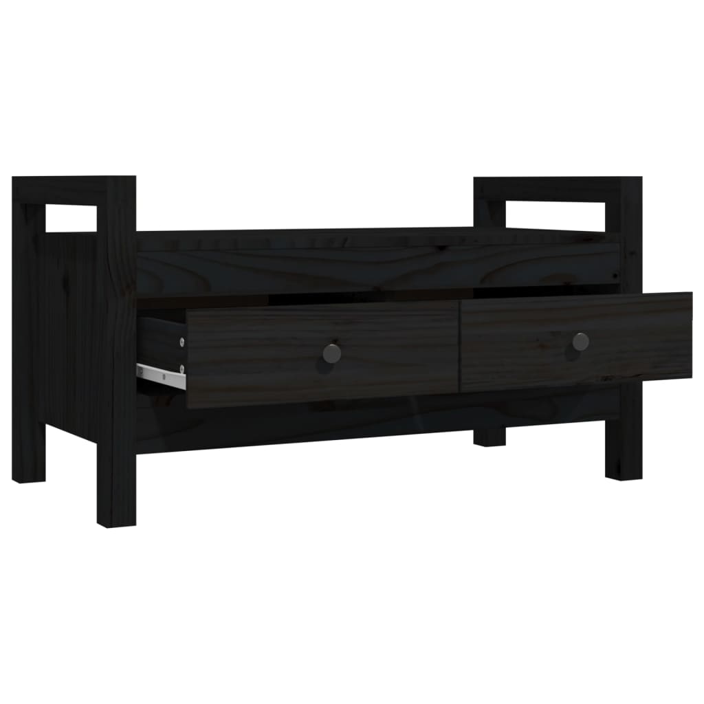 vidaXL Bancă de hol, negru, 80x40x43 cm, lemn masiv pin vidaXL Bancă de hol, negru, 80x40x43 cm, lemn masiv pin