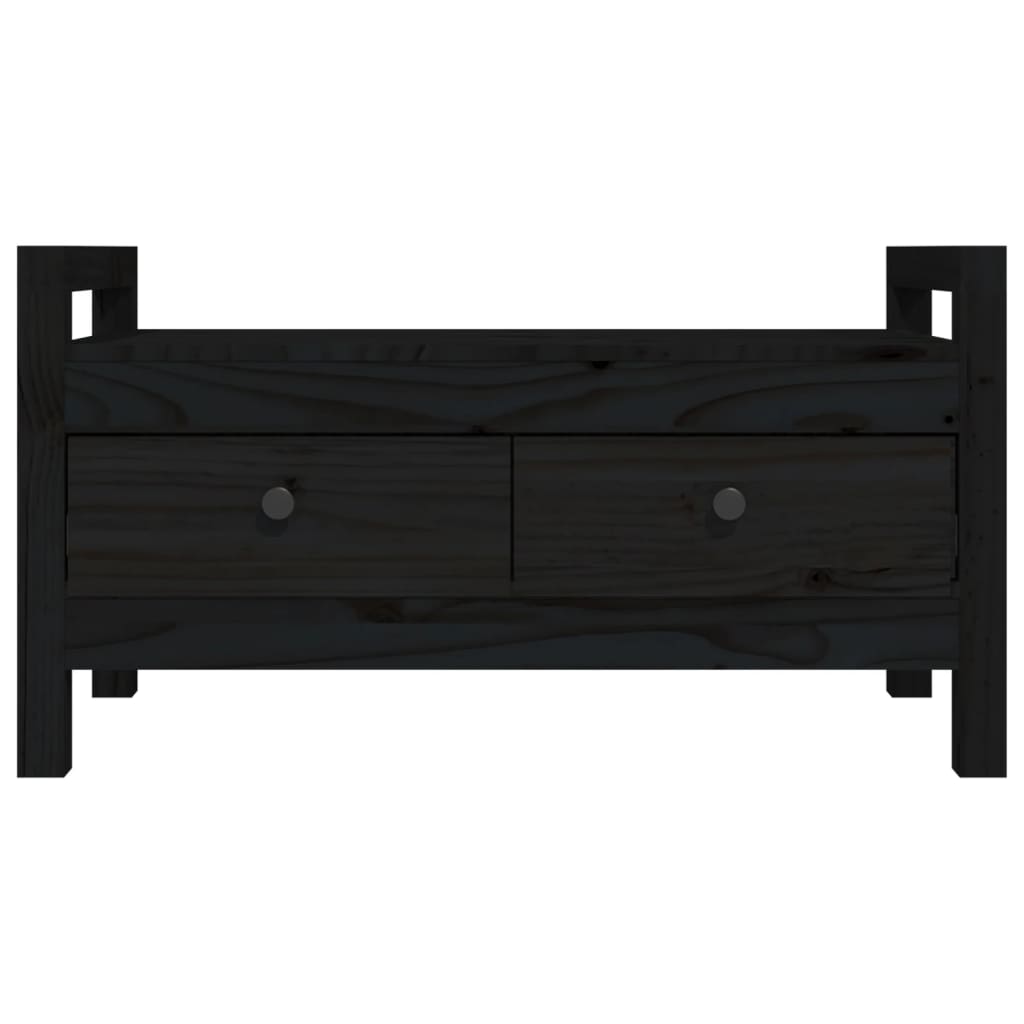 vidaXL Bancă de hol, negru, 80x40x43 cm, lemn masiv pin vidaXL Bancă de hol, negru, 80x40x43 cm, lemn masiv pin