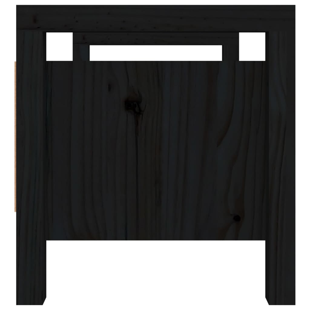vidaXL Bancă de hol, negru, 80x40x43 cm, lemn masiv pin vidaXL Bancă de hol, negru, 80x40x43 cm, lemn masiv pin