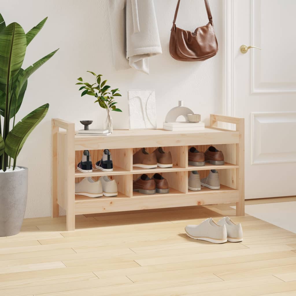 vidaXL Bancă de hol, 110x40x60 cm, lemn masiv de pin vidaXL Bancă de hol, 110x40x60 cm, lemn masiv de pin