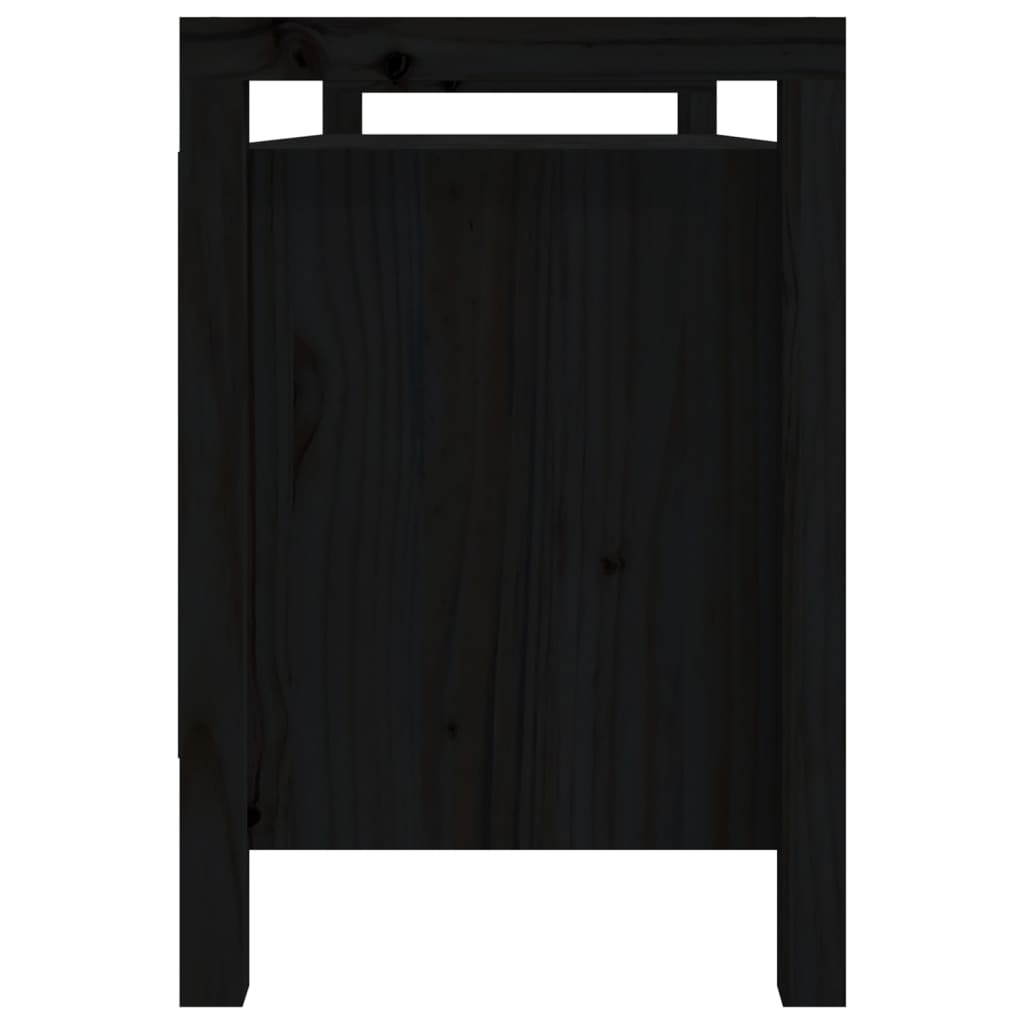 vidaXL Bancă de hol, negru, 110x40x60 cm, lemn masiv de pin