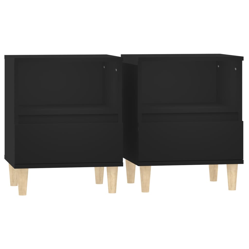 vidaXL Noptiere, 2 buc., negru, 40x35x50 cm vidaXL Noptiere, 2 buc., negru, 40x35x50 cm