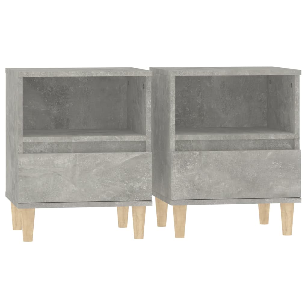 vidaXL Noptiere, 2 buc., gri beton, 40x35x50 cm