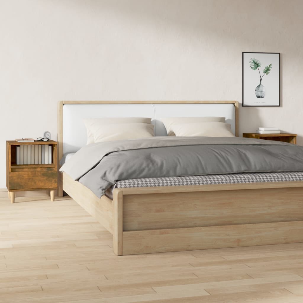 vidaXL Noptiere, 2 buc., stejar fumuriu, 40x35x50 cm vidaXL Noptiere, 2 buc., stejar fumuriu, 40x35x50 cm