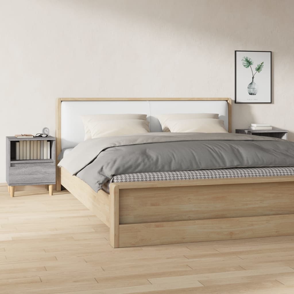 vidaXL Noptiere, 2 buc., gri sonoma, 40x35x50 cm vidaXL Noptiere, 2 buc., gri sonoma, 40x35x50 cm