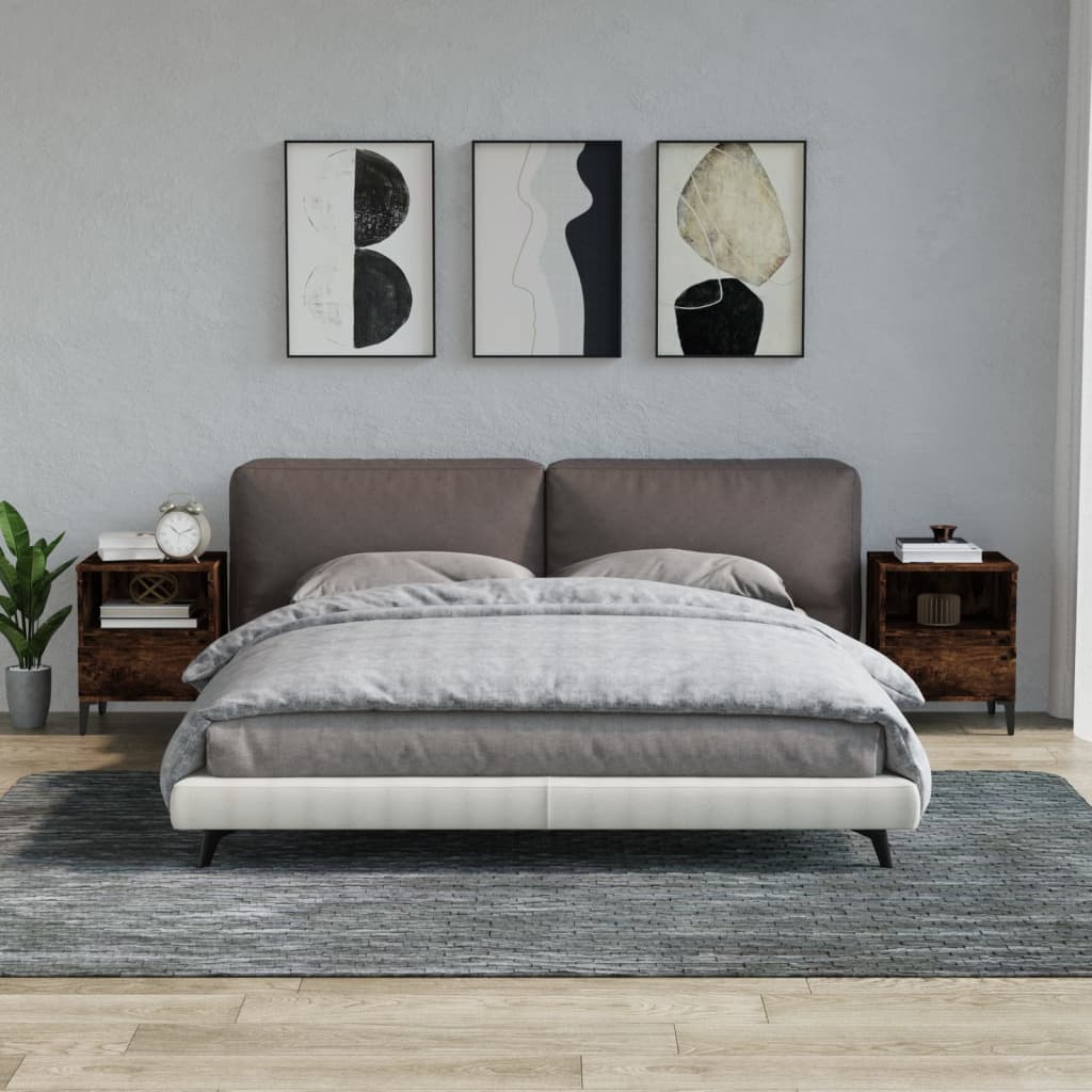 vidaXL Noptiere, 2 buc., stejar fumuriu, 40x35x50 cm vidaXL Noptiere, 2 buc., stejar fumuriu, 40x35x50 cm