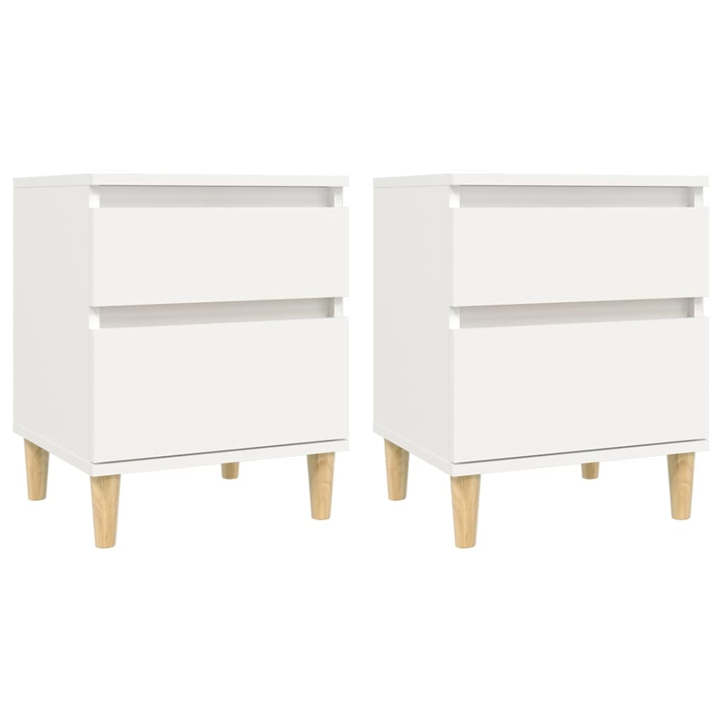 vidaXL Noptiere, 2 buc., alb, 40x35x50 cm vidaXL Noptiere, 2 buc., alb, 40x35x50 cm