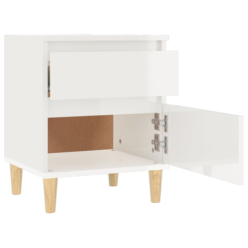 vidaXL Noptiere, alb extralucios, 40x35x50 cm vidaXL Noptiere, alb extralucios, 40x35x50 cm
