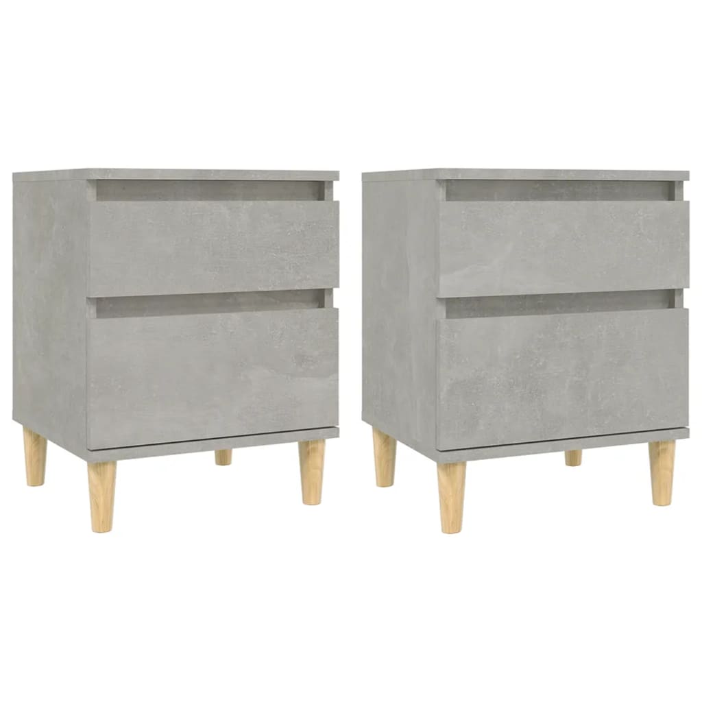 vidaXL Noptiere, 2 buc., gri beton, 40x35x50 cm