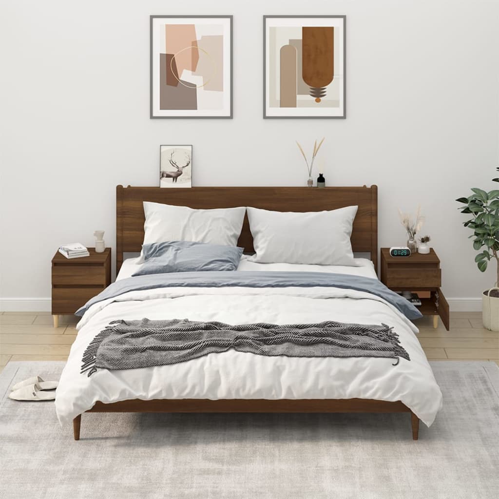 vidaXL Noptiere, 2 buc., stejar maro, 40x35x50 cm vidaXL Noptiere, 2 buc., stejar maro, 40x35x50 cm