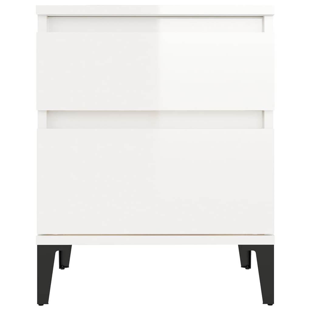 vidaXL Noptiere, alb extralucios, 40x35x50 cm vidaXL Noptiere, alb extralucios, 40x35x50 cm