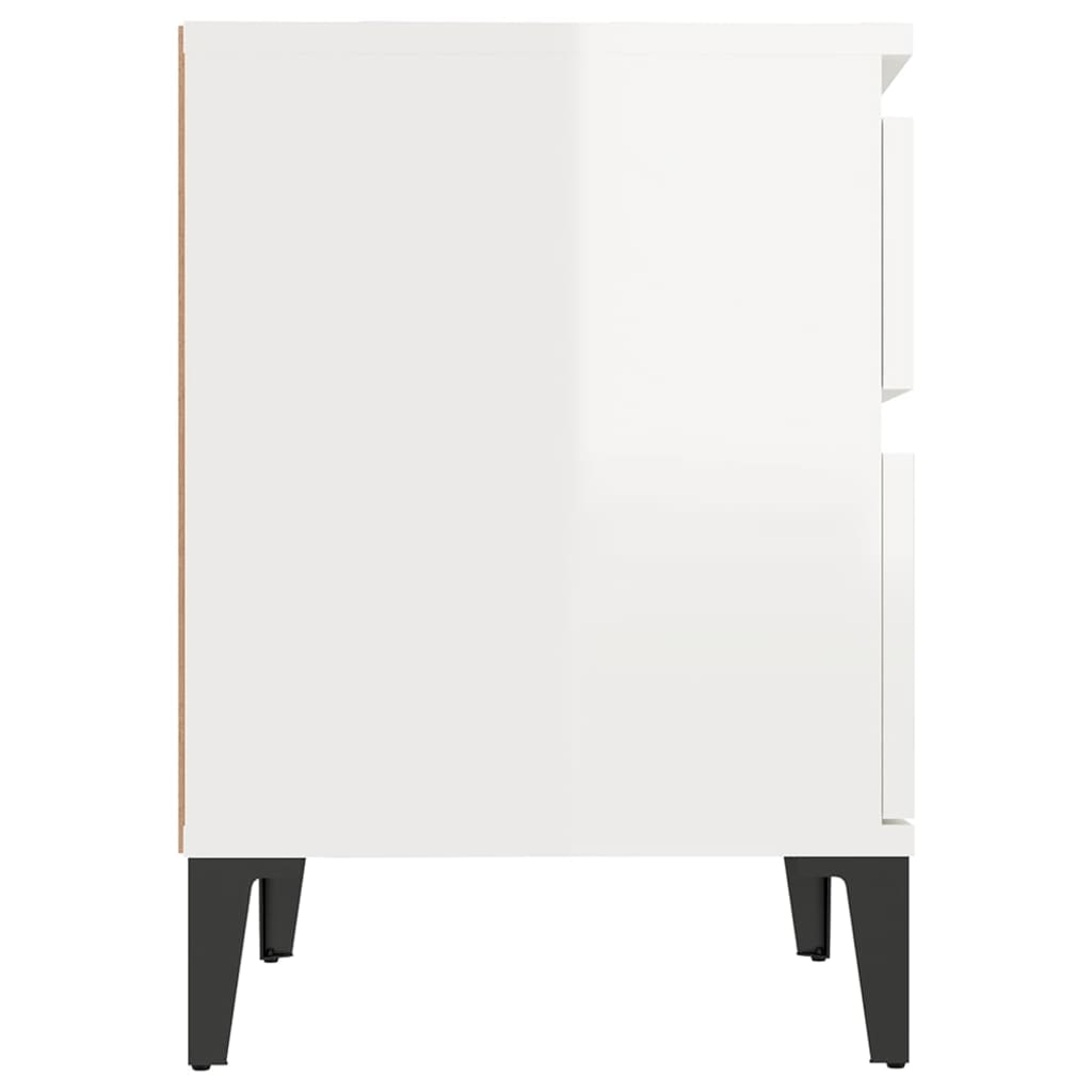 vidaXL Noptiere, alb extralucios, 40x35x50 cm vidaXL Noptiere, alb extralucios, 40x35x50 cm