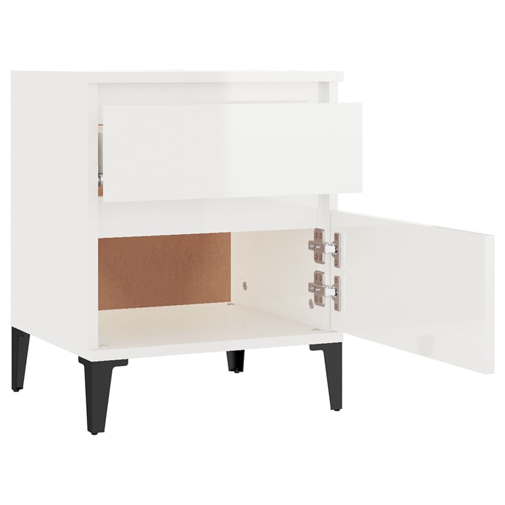 vidaXL Noptiere, alb extralucios, 40x35x50 cm vidaXL Noptiere, alb extralucios, 40x35x50 cm