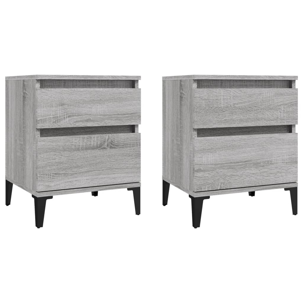 vidaXL Noptiere, 2 buc., gri sonoma, 40x35x50 cm vidaXL Noptiere, 2 buc., gri sonoma, 40x35x50 cm