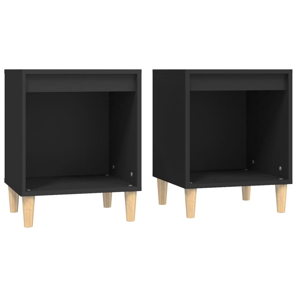 vidaXL Noptiere, 2 buc., negru, 40x35x50 cm vidaXL Noptiere, 2 buc., negru, 40x35x50 cm