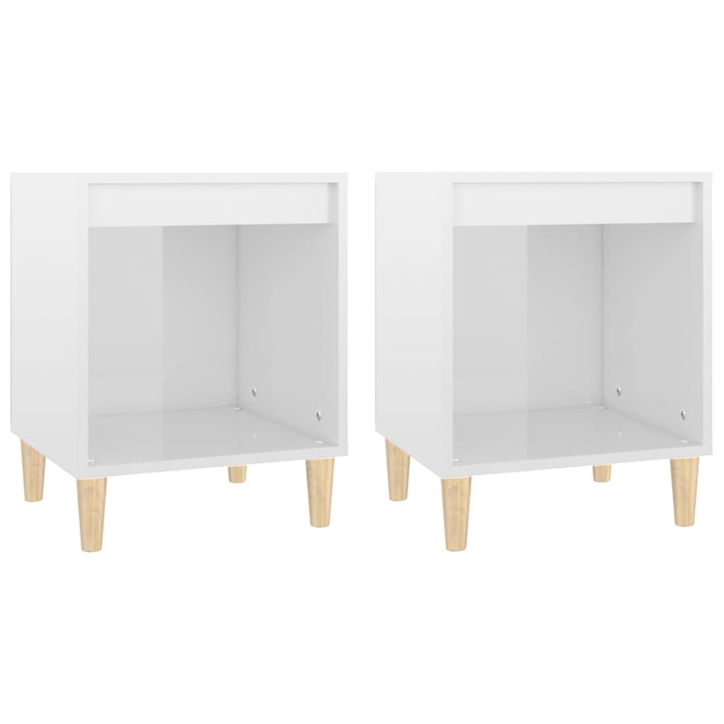 vidaXL Noptiere, 2 buc., alb extralucios, 40x35x50 cm vidaXL Noptiere, 2 buc., alb extralucios, 40x35x50 cm