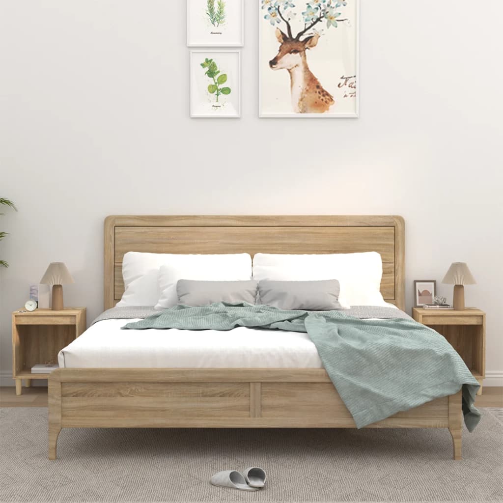 vidaXL Noptiere, 2 buc., stejar sonoma, 40x35x50 cm vidaXL Noptiere, 2 buc., stejar sonoma, 40x35x50 cm