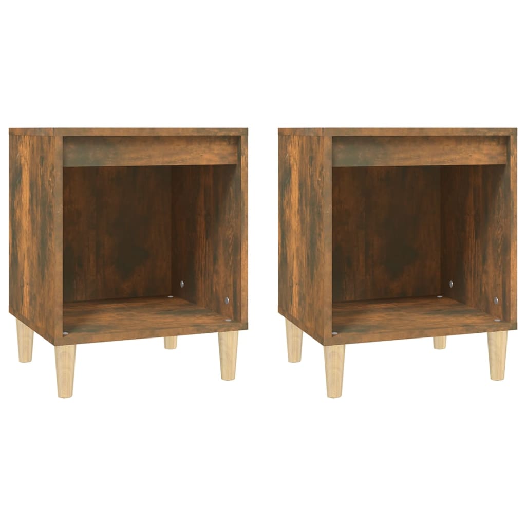 vidaXL Noptiere, 2 buc., stejar fumuriu, 40x35x50 cm vidaXL Noptiere, 2 buc., stejar fumuriu, 40x35x50 cm