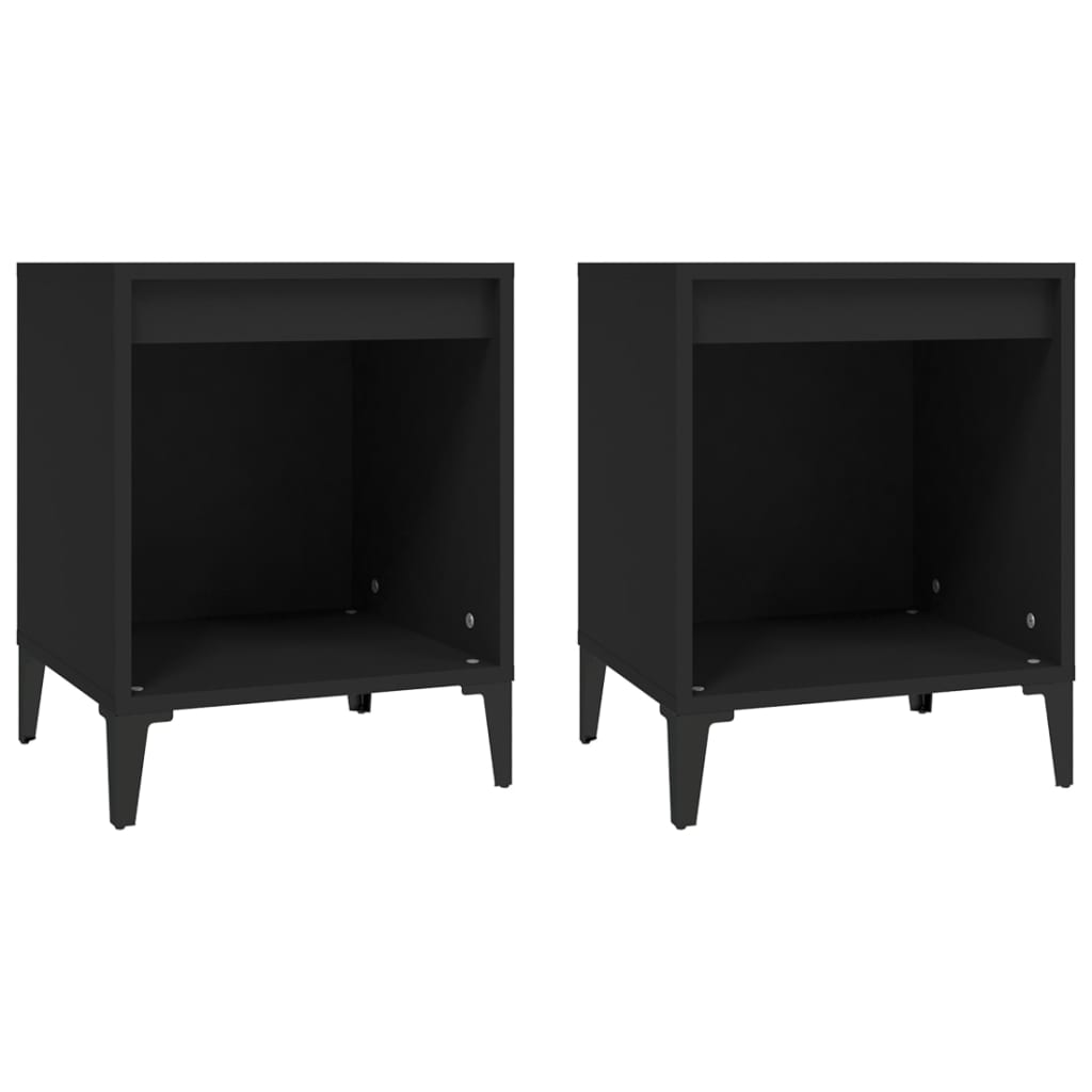 vidaXL Noptiere, 2 buc., negru, 40x35x50 cm vidaXL Noptiere, 2 buc., negru, 40x35x50 cm