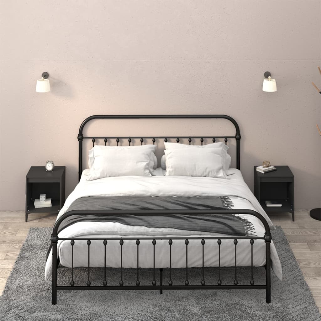 vidaXL Noptiere, 2 buc., negru, 40x35x50 cm vidaXL Noptiere, 2 buc., negru, 40x35x50 cm