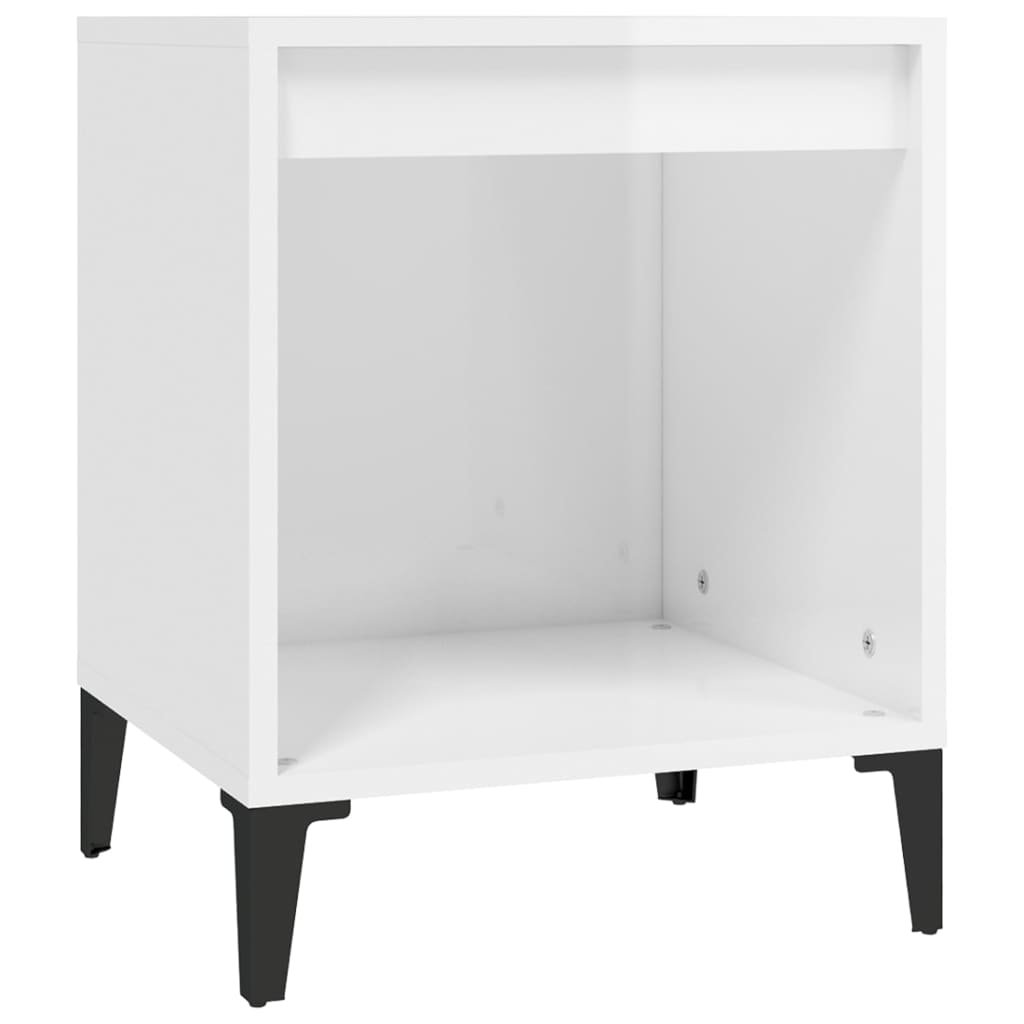 vidaXL Noptiere, alb extralucios, 40x35x50 cm vidaXL Noptiere, alb extralucios, 40x35x50 cm