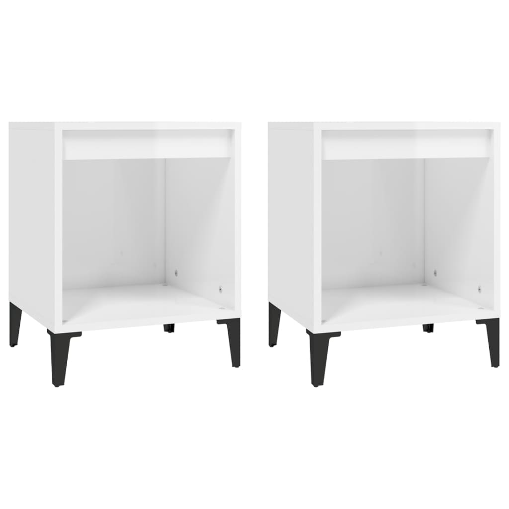 vidaXL Noptiere, 2 buc., alb extralucios, 40x35x50 cm vidaXL Noptiere, 2 buc., alb extralucios, 40x35x50 cm
