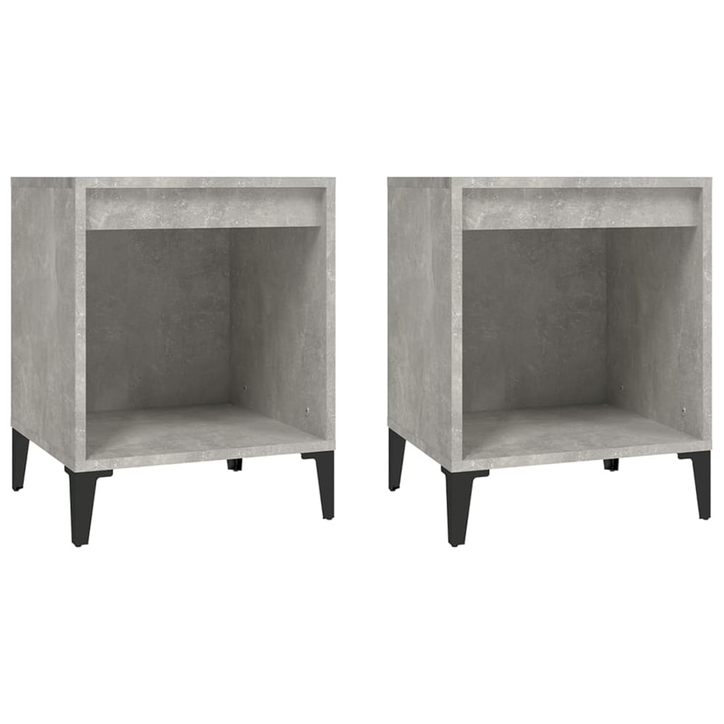 vidaXL Noptiere, 2 buc., gri beton, 40x35x50 cm