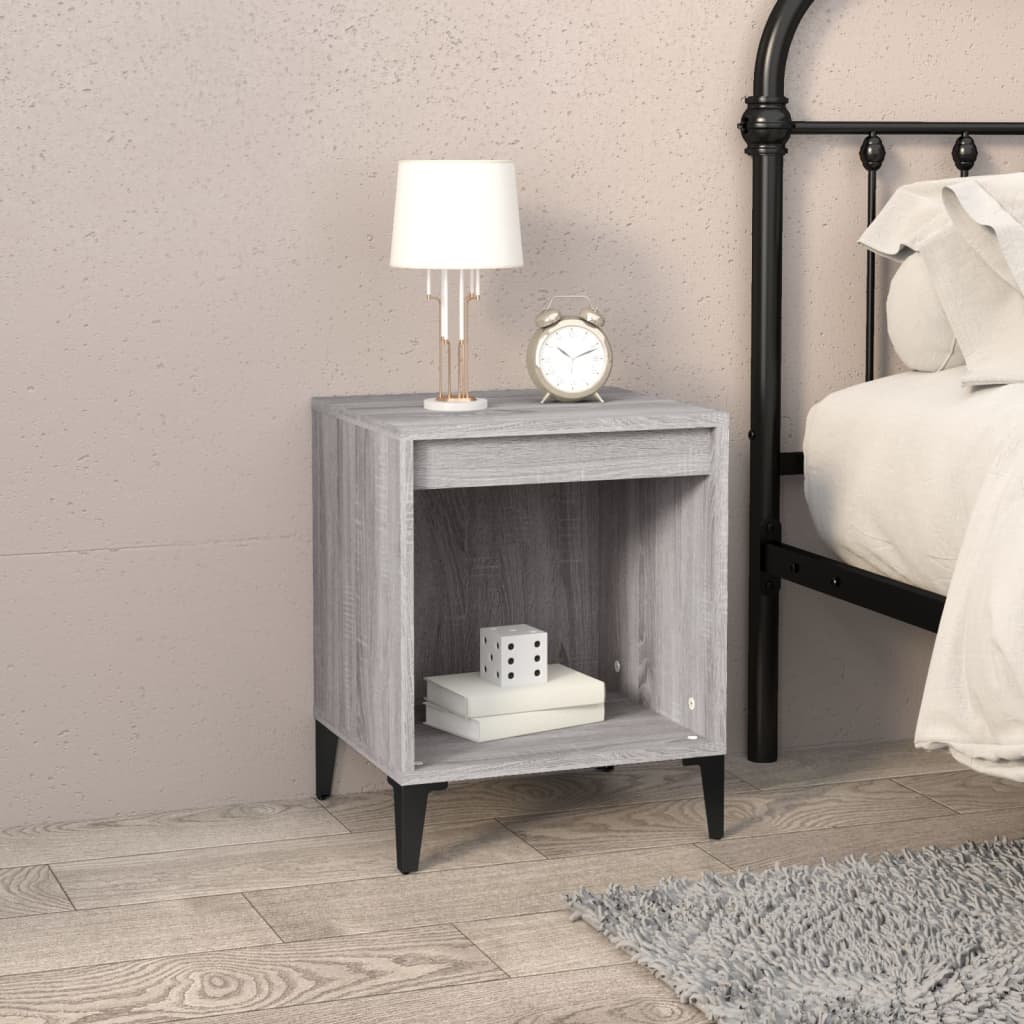 vidaXL Noptiere, 2 buc., gri sonoma, 40x35x50 cm vidaXL Noptiere, 2 buc., gri sonoma, 40x35x50 cm
