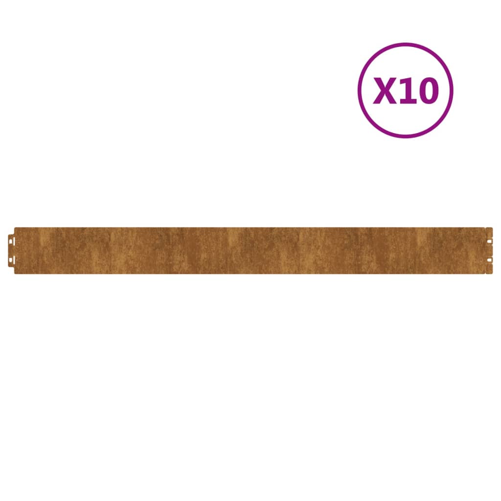 vidaXL Borduri de gazon 10 buc. 10x103 cm oțel Corten flexibil vidaXL Borduri de gazon 10 buc. 10x103 cm oțel Corten flexibil