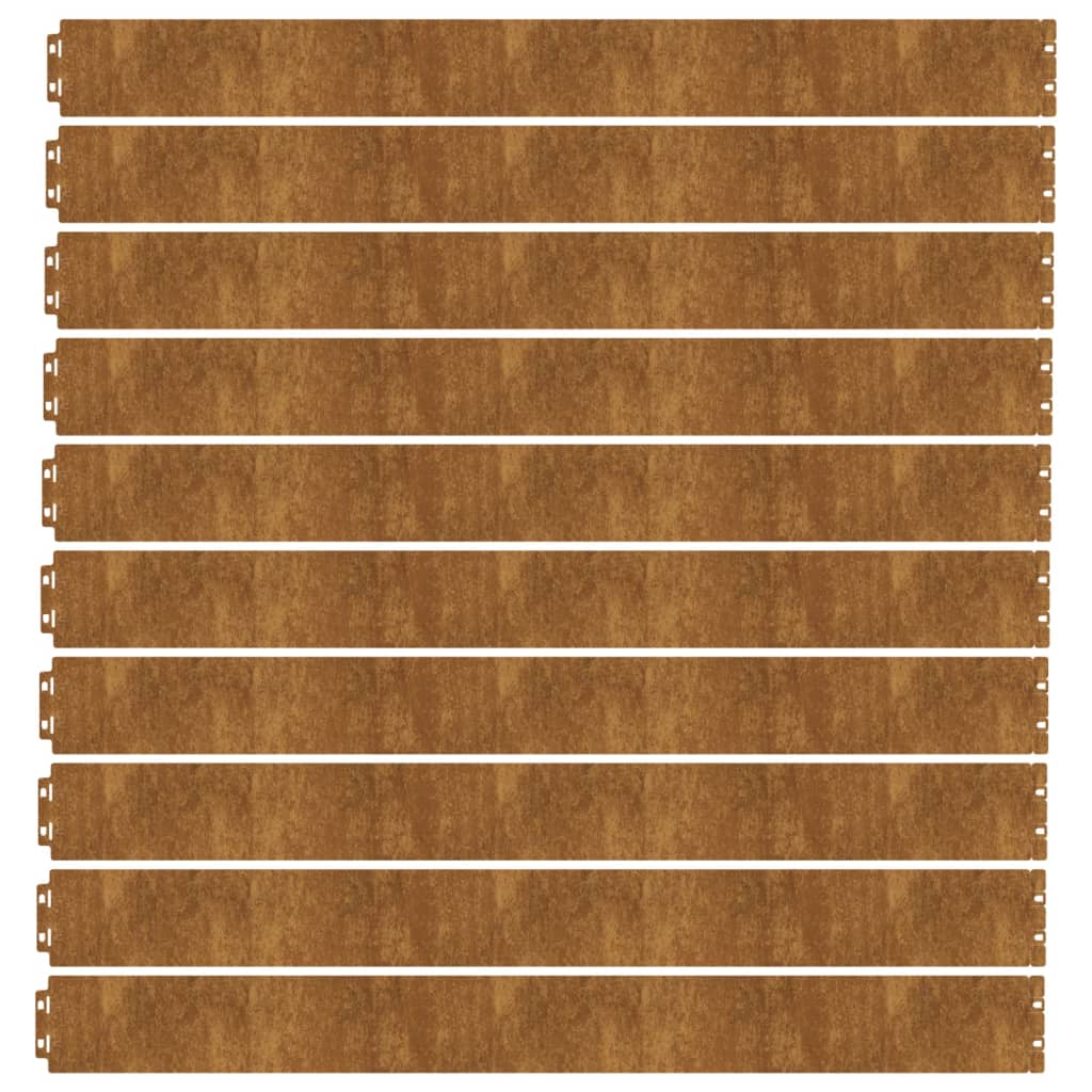 vidaXL Borduri de gazon 10 buc. 10x103 cm oțel Corten flexibil vidaXL Borduri de gazon 10 buc. 10x103 cm oțel Corten flexibil