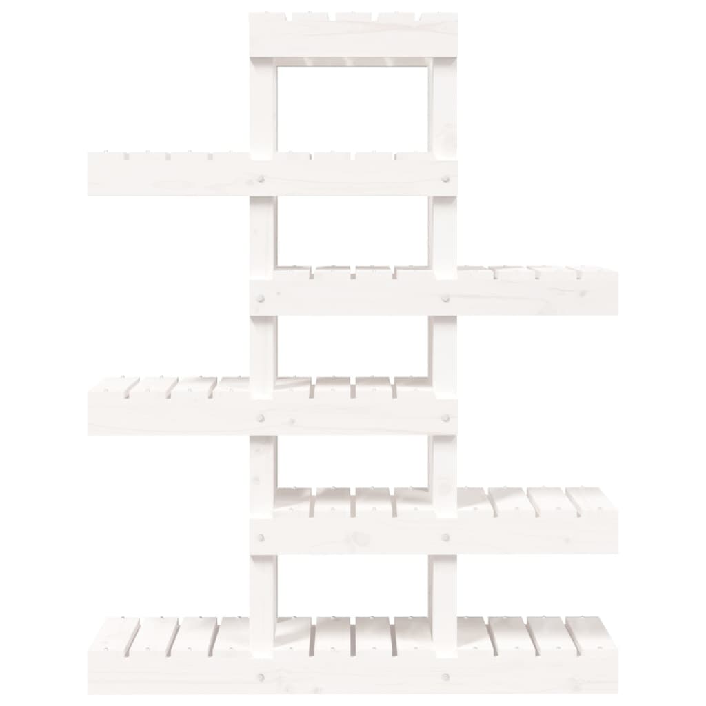 vidaXL Suport pentru plante, alb, 85x25x109,5 cm, lemn masiv de pin
