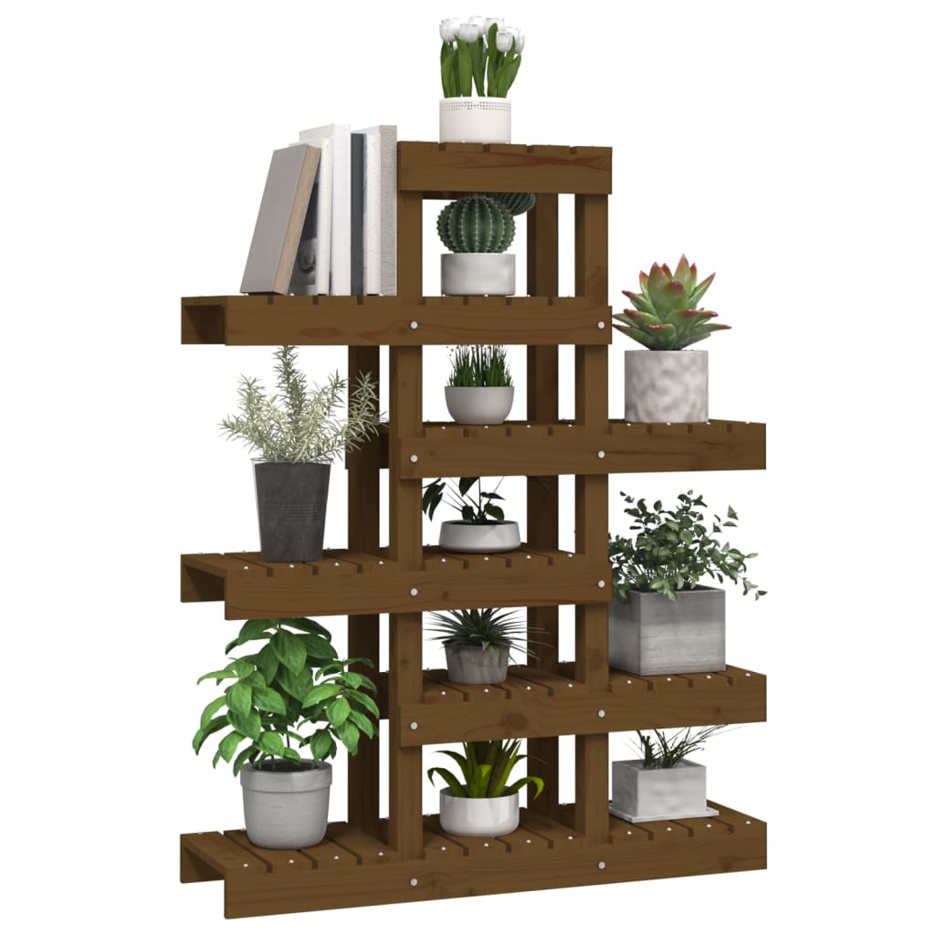 vidaXL Suport pentru plante, maro miere, 85x25x109,5 cm lemn masiv pin vidaXL Suport pentru plante, maro miere, 85x25x109,5 cm lemn masiv pin