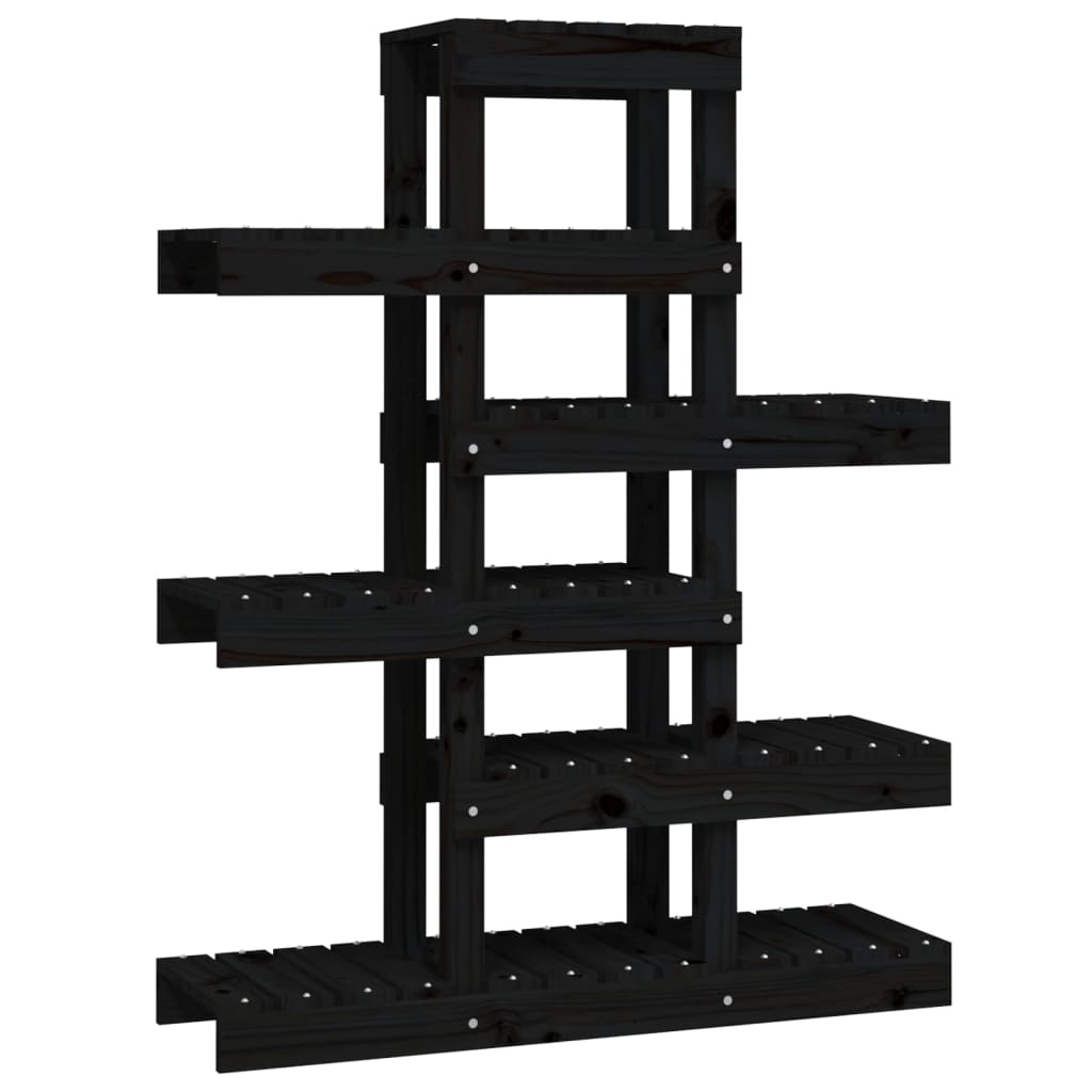 vidaXL Suport pentru plante, negru, 85x25x109,5 cm, lemn masiv de pin