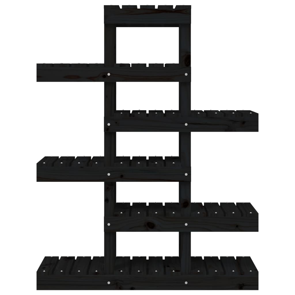 vidaXL Suport pentru plante, negru, 85x25x109,5 cm, lemn masiv de pin