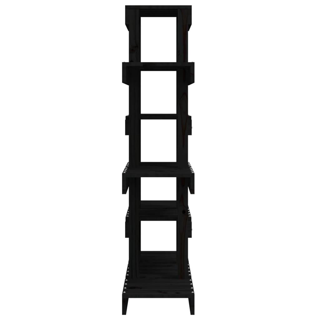vidaXL Suport pentru plante, negru, 85x25x109,5 cm, lemn masiv de pin