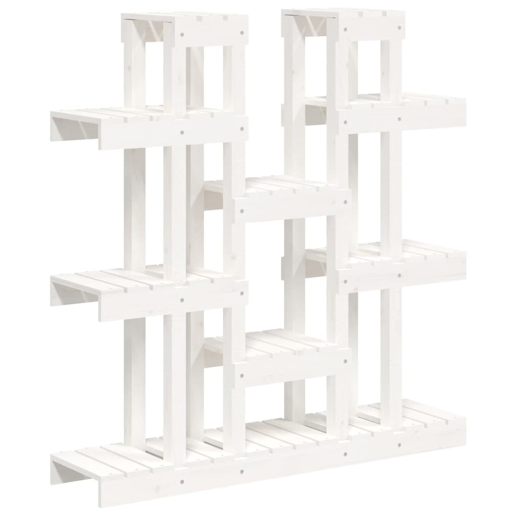 vidaXL Suport pentru plante, alb, 104,5x25x109,5 cm, lemn masiv pin vidaXL Suport pentru plante, alb, 104,5x25x109,5 cm, lemn masiv pin