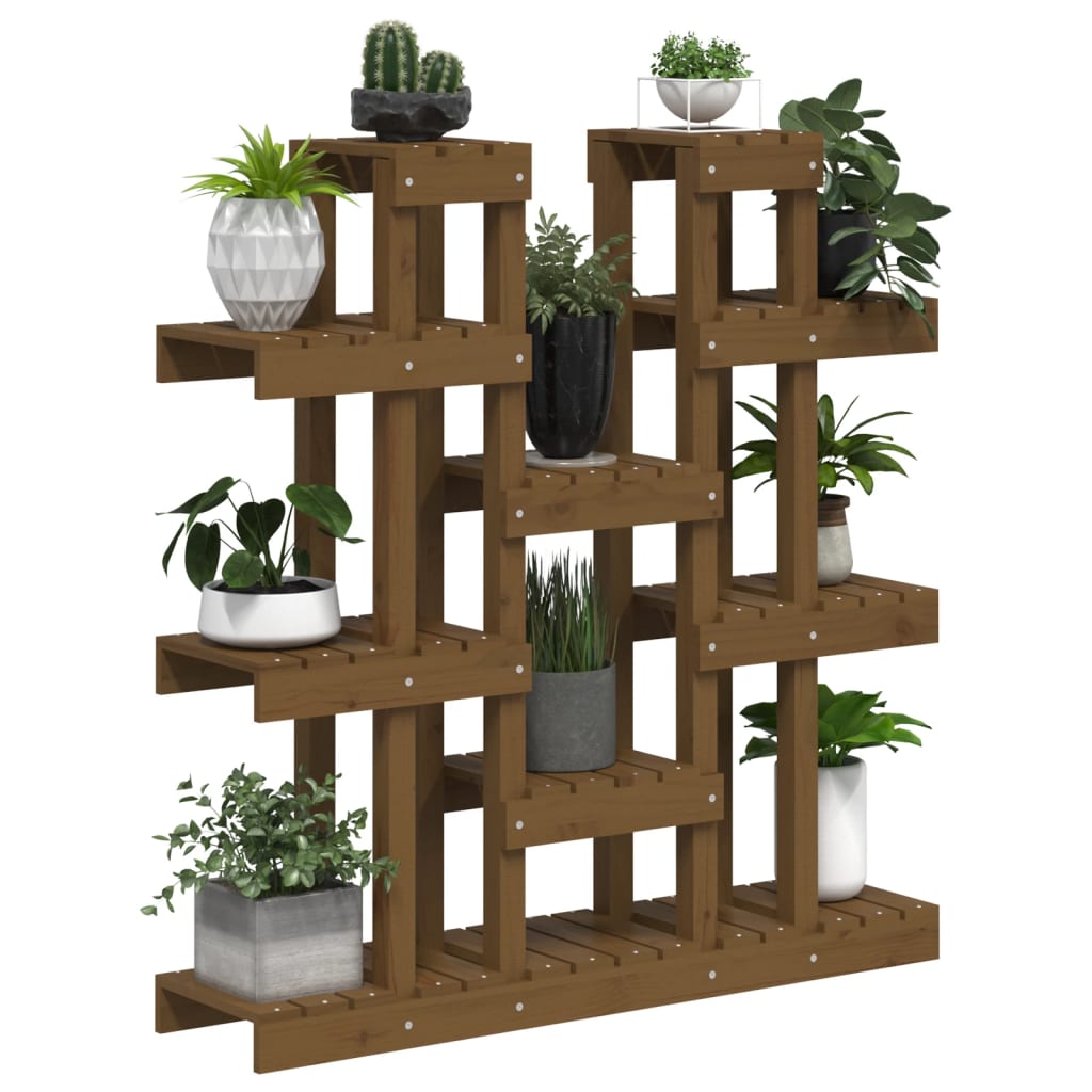 vidaXL Suport pentru plante,maro miere,104,5x25x109,5cm lemn masiv pin vidaXL Suport pentru plante,maro miere,104,5x25x109,5cm lemn masiv pin