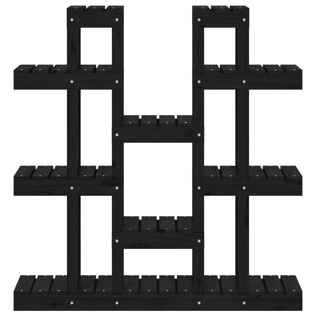 vidaXL Suport pentru plante, negru,104,5x25x109,5cm, lemn masiv de pin vidaXL Suport pentru plante, negru,104,5x25x109,5cm, lemn masiv de pin
