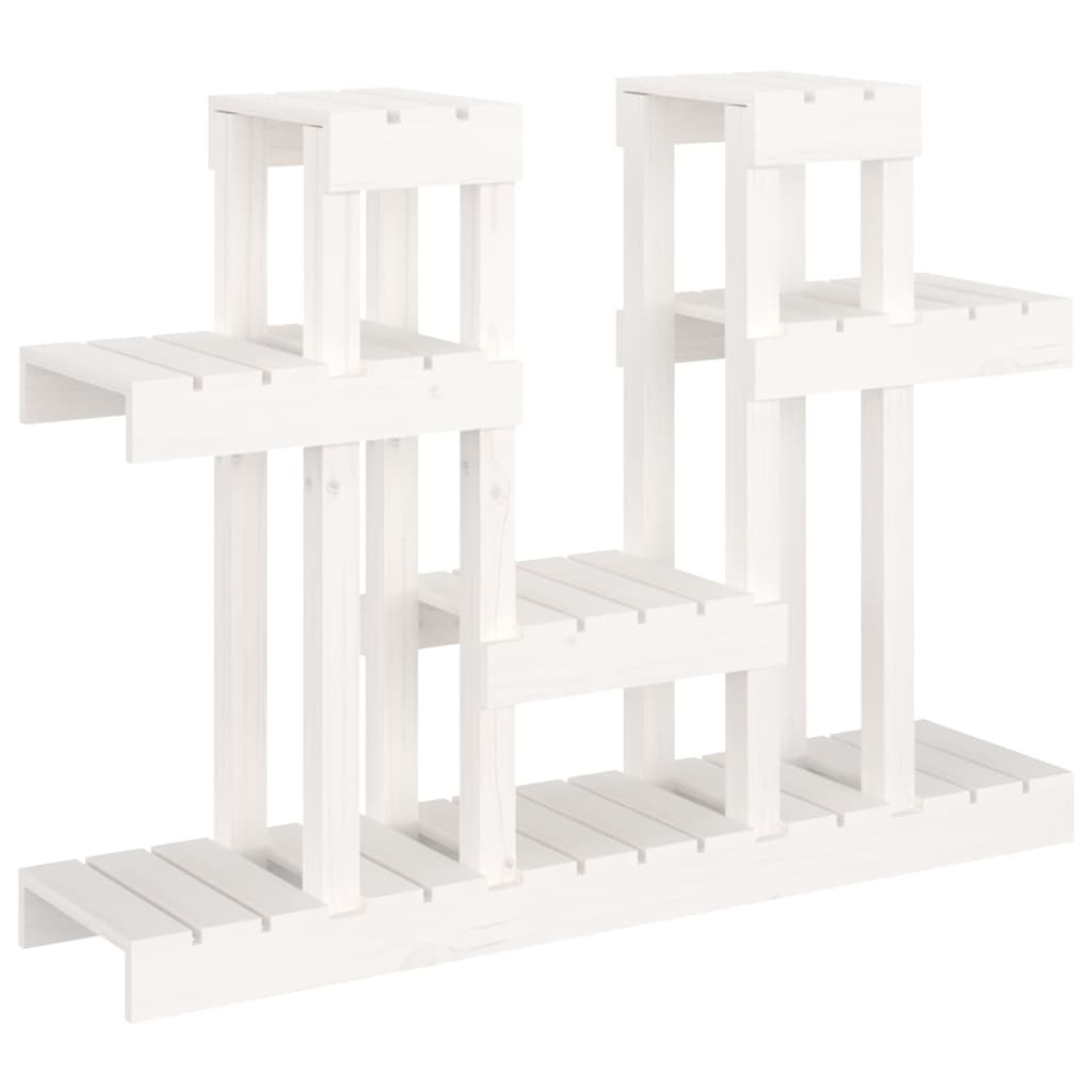 vidaXL Suport pentru plante, alb, 104,5x25x77,5 cm, lemn masiv de pin vidaXL Suport pentru plante, alb, 104,5x25x77,5 cm, lemn masiv de pin