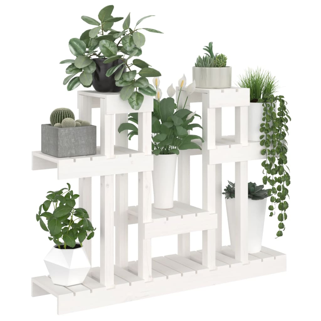 vidaXL Suport pentru plante, alb, 104,5x25x77,5 cm, lemn masiv de pin vidaXL Suport pentru plante, alb, 104,5x25x77,5 cm, lemn masiv de pin