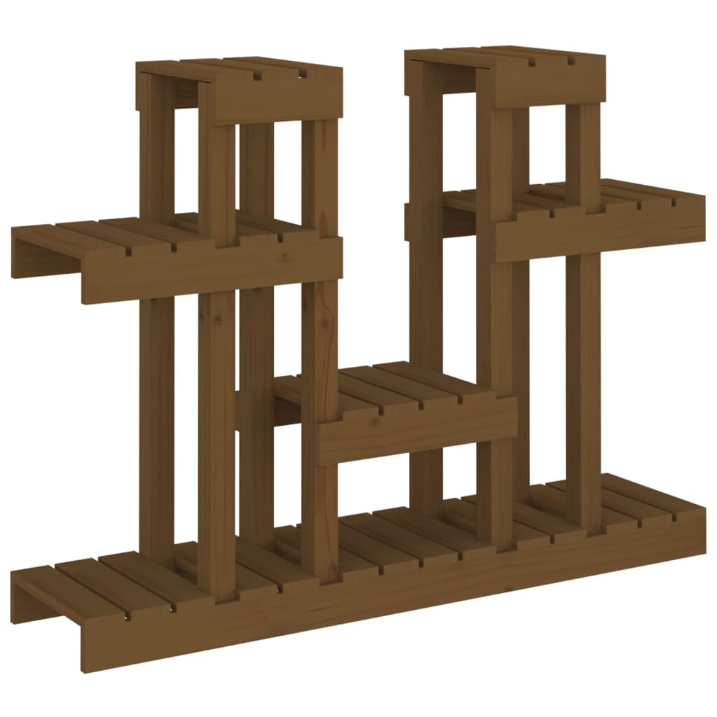 vidaXL Suport pentru plante, maro, 104,5x25x77,5 cm, lemn masiv de pin vidaXL Suport pentru plante, maro, 104,5x25x77,5 cm, lemn masiv de pin